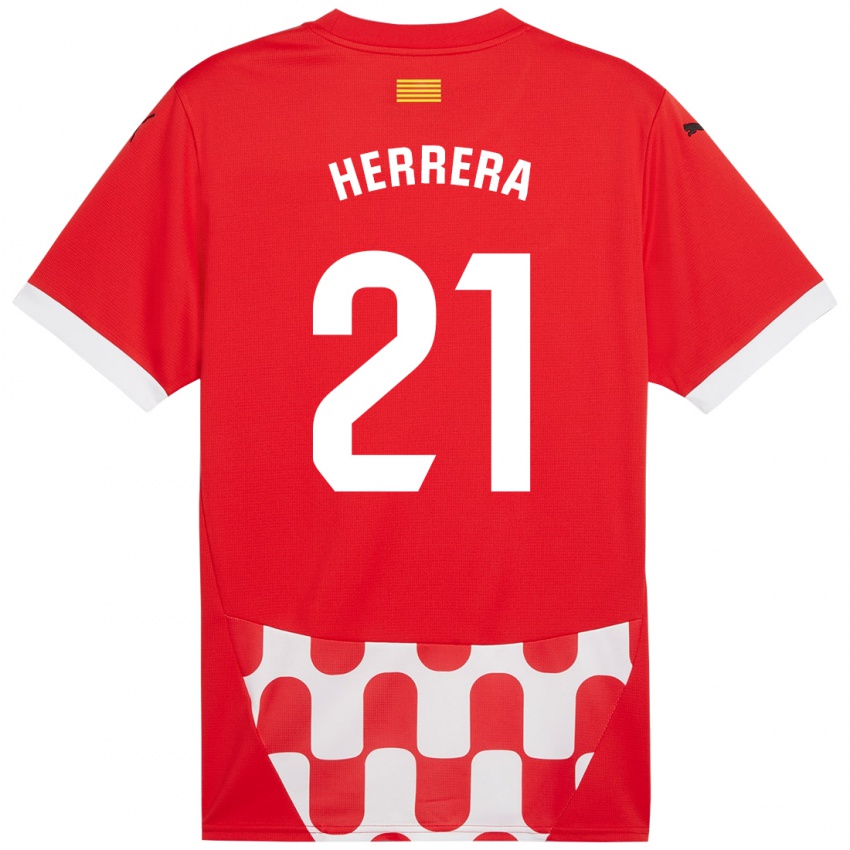 Børn Yangel Herrera #21 Rød Hvid Hjemmebane Spillertrøjer 2024/25 Trøje T-Shirt