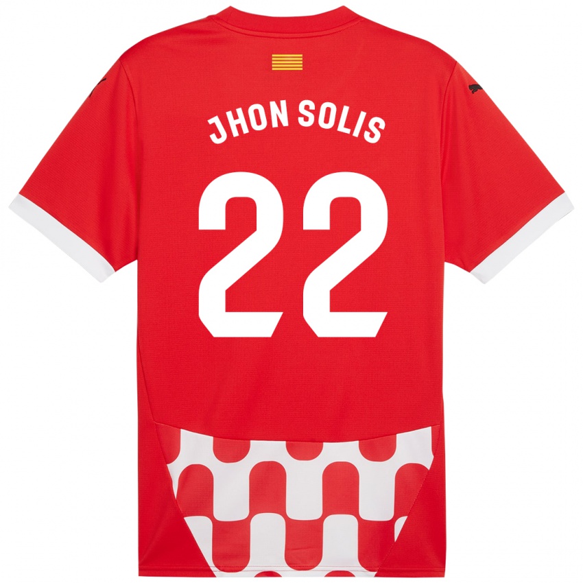 Børn Jhon Solís #22 Rød Hvid Hjemmebane Spillertrøjer 2024/25 Trøje T-Shirt