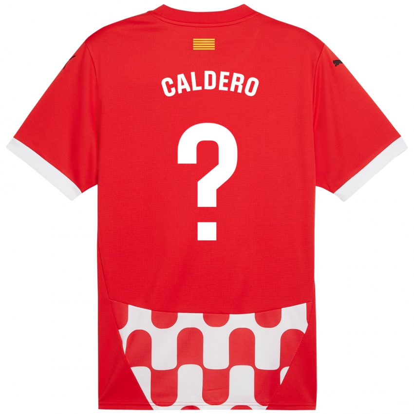 Børn Nil Caldero #0 Rød Hvid Hjemmebane Spillertrøjer 2024/25 Trøje T-Shirt