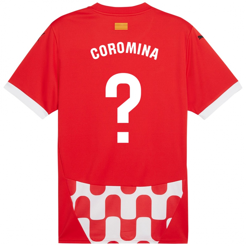 Børn Arnau Coromina #0 Rød Hvid Hjemmebane Spillertrøjer 2024/25 Trøje T-Shirt