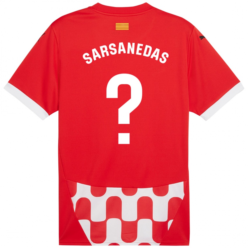 Børn Joao Sarsanedas #0 Rød Hvid Hjemmebane Spillertrøjer 2024/25 Trøje T-Shirt