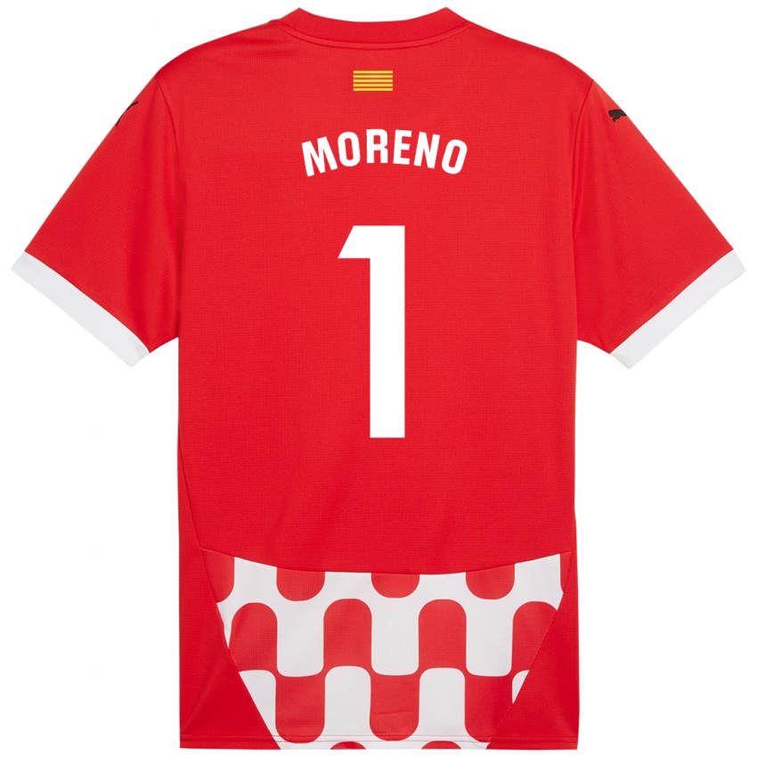 Børn Gerard Moreno #1 Rød Hvid Hjemmebane Spillertrøjer 2024/25 Trøje T-Shirt