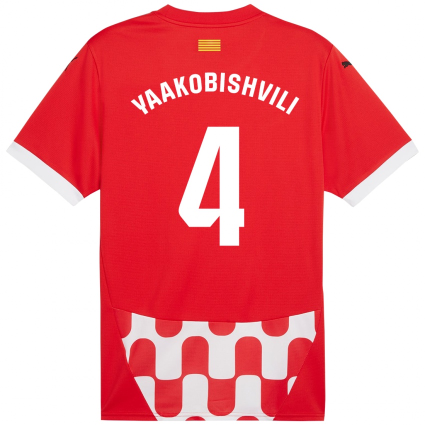 Børn Antal Yaakobishvili #4 Rød Hvid Hjemmebane Spillertrøjer 2024/25 Trøje T-Shirt