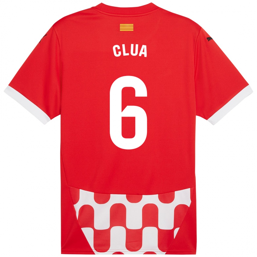 Børn Silvi Clua #6 Rød Hvid Hjemmebane Spillertrøjer 2024/25 Trøje T-Shirt