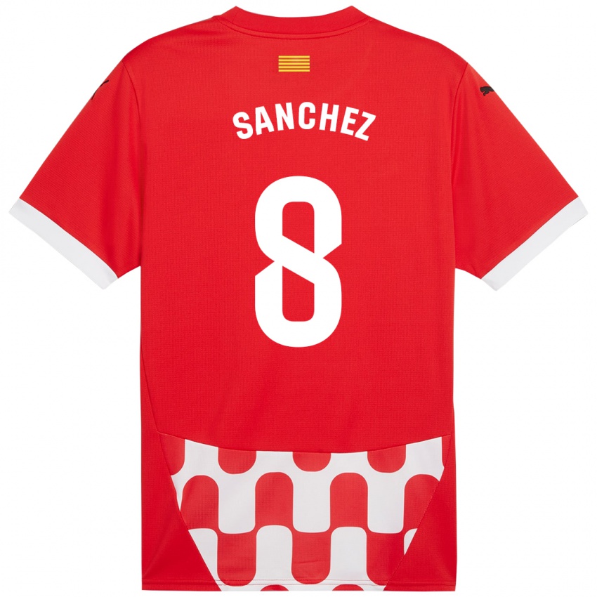 Børn Miguel Ángel Sánchez #8 Rød Hvid Hjemmebane Spillertrøjer 2024/25 Trøje T-Shirt