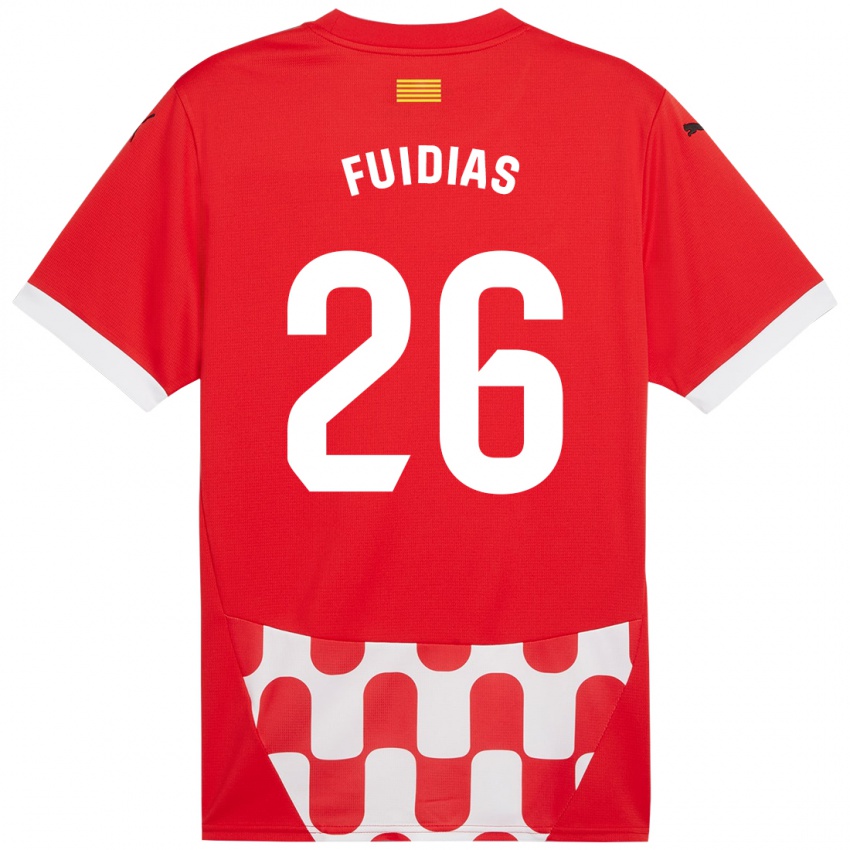 Børn Toni Fuidias #26 Rød Hvid Hjemmebane Spillertrøjer 2024/25 Trøje T-Shirt