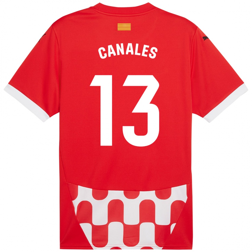 Børn Juanvi Canales #13 Rød Hvid Hjemmebane Spillertrøjer 2024/25 Trøje T-Shirt