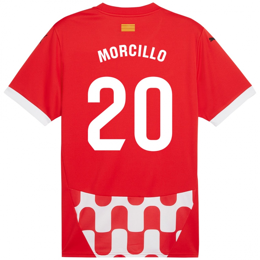 Børn Luis Morcillo #20 Rød Hvid Hjemmebane Spillertrøjer 2024/25 Trøje T-Shirt