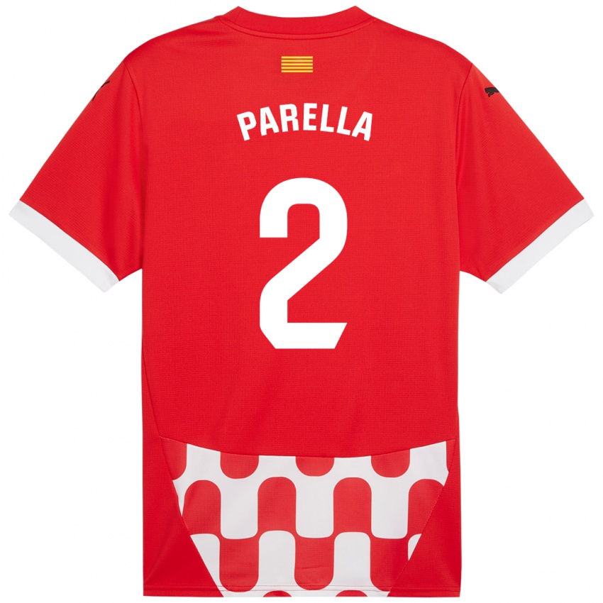 Børn Virginia Parella #2 Rød Hvid Hjemmebane Spillertrøjer 2024/25 Trøje T-Shirt