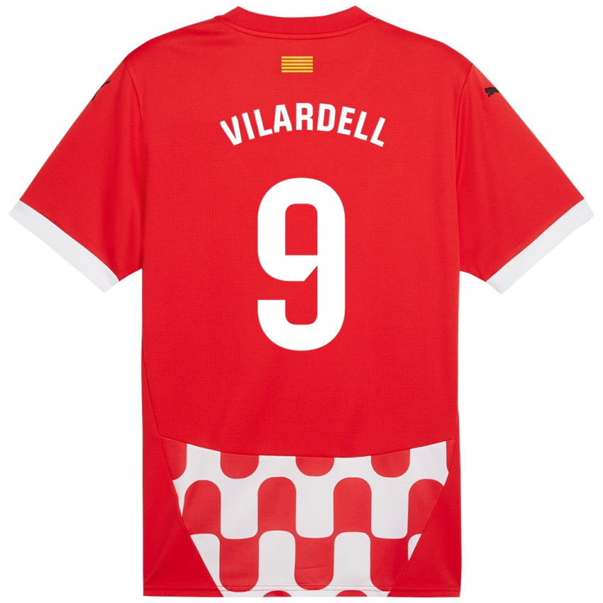 Børn Júlia Vilardell #9 Rød Hvid Hjemmebane Spillertrøjer 2024/25 Trøje T-Shirt