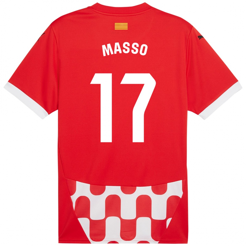 Børn Ainoa Massó #17 Rød Hvid Hjemmebane Spillertrøjer 2024/25 Trøje T-Shirt