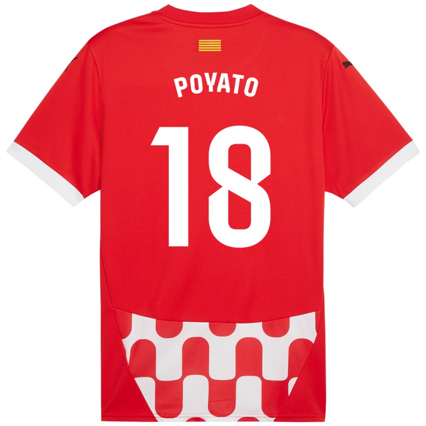 Børn Marina Poyato #18 Rød Hvid Hjemmebane Spillertrøjer 2024/25 Trøje T-Shirt