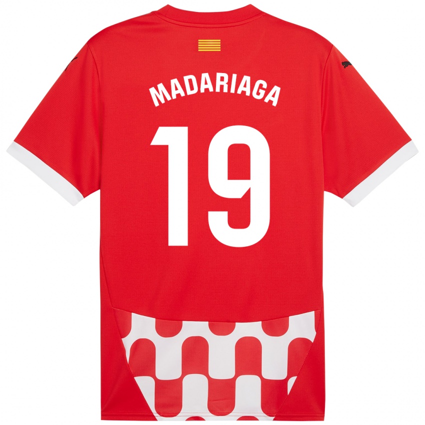 Børn Génesis Madariaga #19 Rød Hvid Hjemmebane Spillertrøjer 2024/25 Trøje T-Shirt