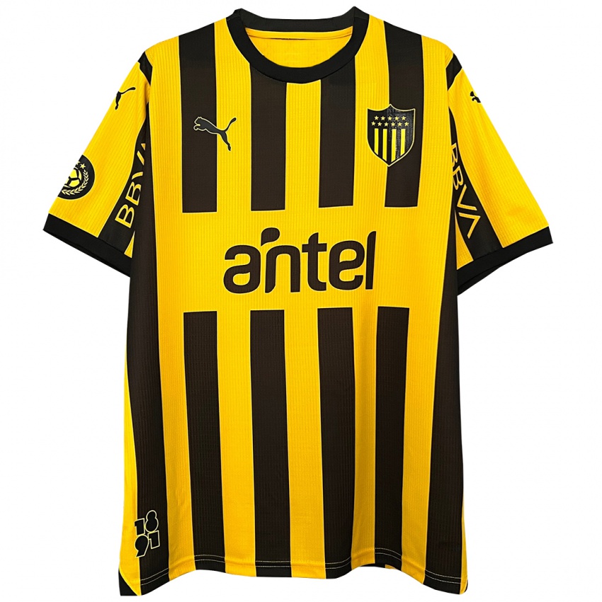 Børn Diego Sosa #19 Gul Sort Hjemmebane Spillertrøjer 2024/25 Trøje T-Shirt