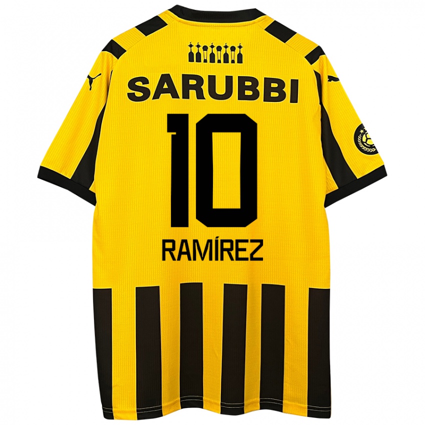 Børn Gastón Ramírez #10 Gul Sort Hjemmebane Spillertrøjer 2024/25 Trøje T-Shirt