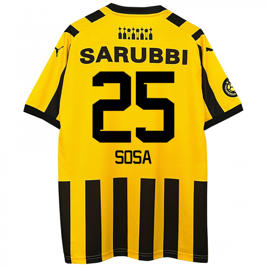 Børn Ignacio Sosa #25 Gul Sort Hjemmebane Spillertrøjer 2024/25 Trøje T-Shirt