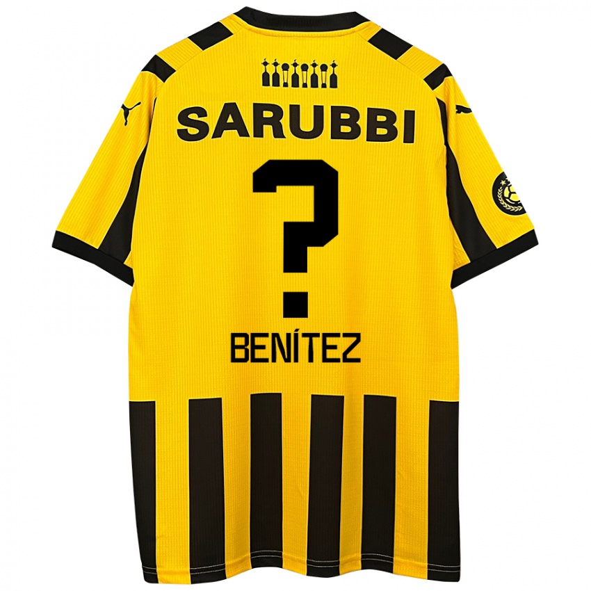 Børn Santiago Benítez #0 Gul Sort Hjemmebane Spillertrøjer 2024/25 Trøje T-Shirt