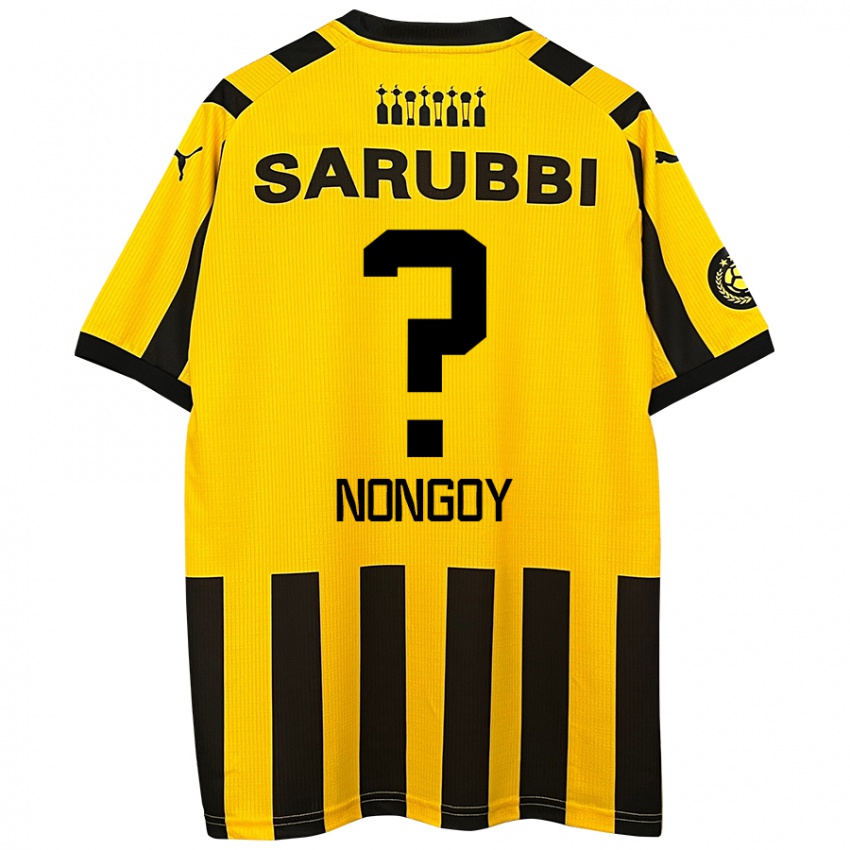 Børn Pablo Nongoy #0 Gul Sort Hjemmebane Spillertrøjer 2024/25 Trøje T-Shirt