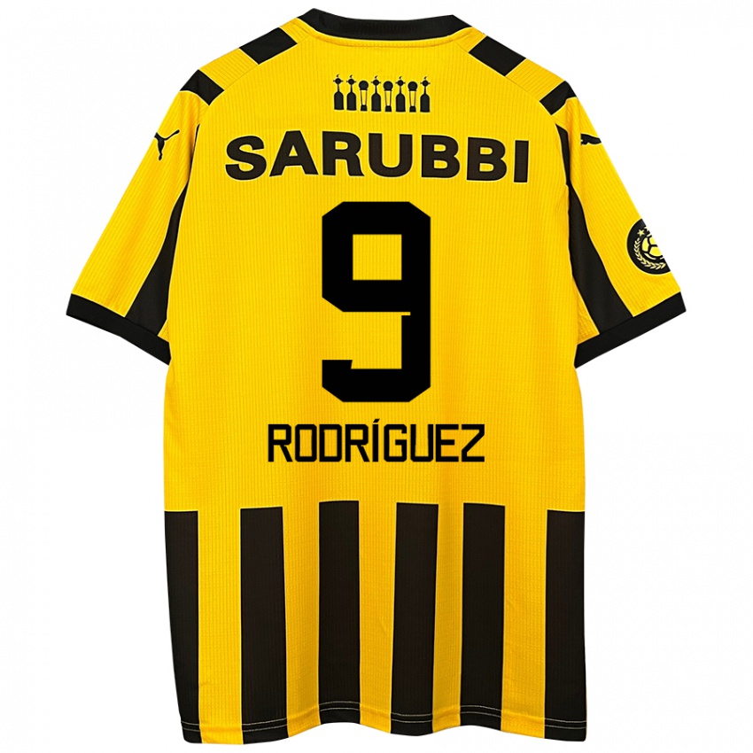 Børn Agustín Rodríguez #9 Gul Sort Hjemmebane Spillertrøjer 2024/25 Trøje T-Shirt