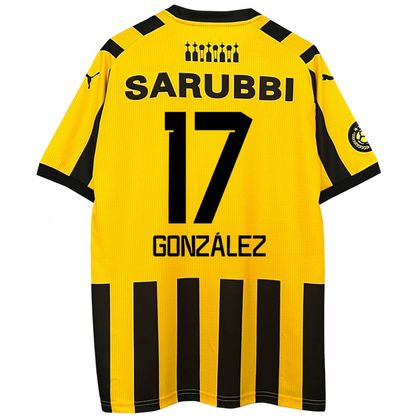 Børn Luciano González #17 Gul Sort Hjemmebane Spillertrøjer 2024/25 Trøje T-Shirt