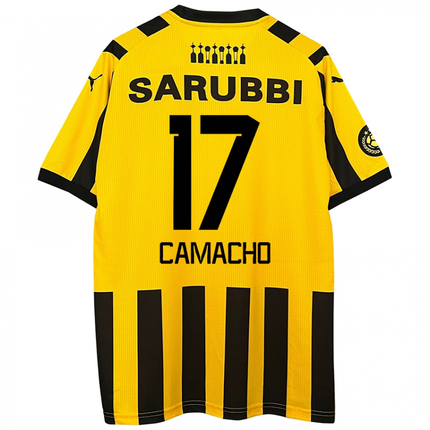 Børn Sebastián Camacho #17 Gul Sort Hjemmebane Spillertrøjer 2024/25 Trøje T-Shirt