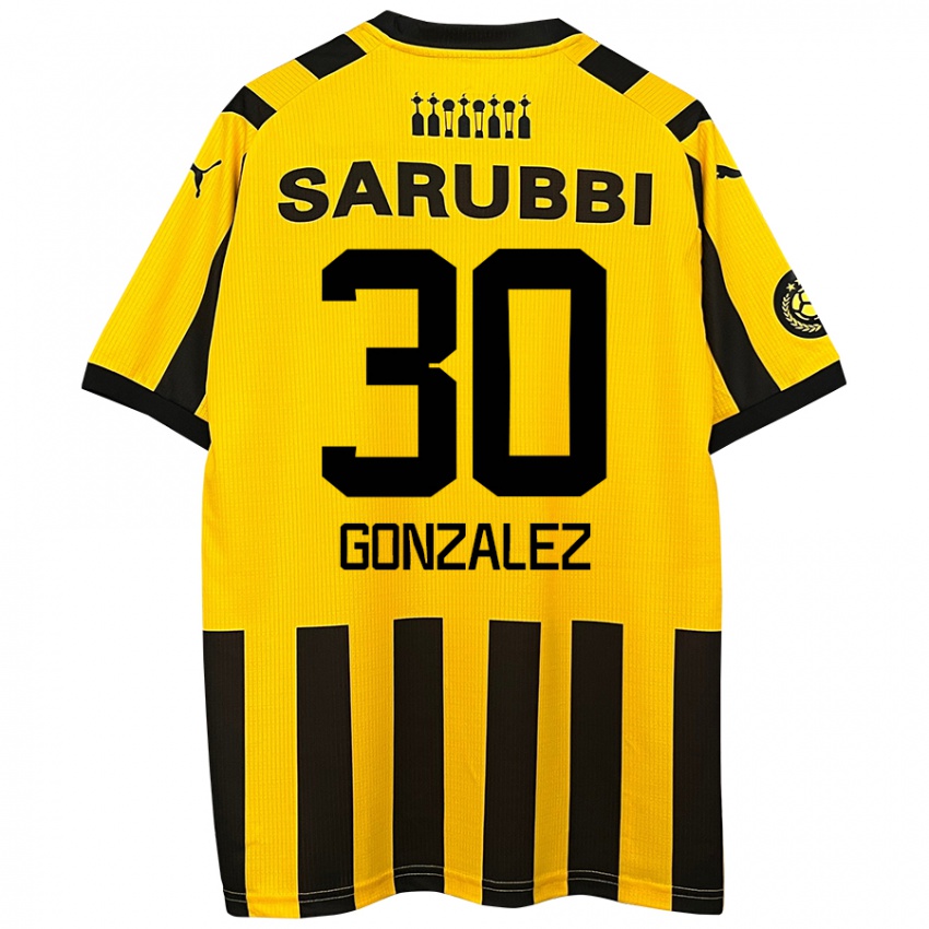 Børn Ángel González #30 Gul Sort Hjemmebane Spillertrøjer 2024/25 Trøje T-Shirt