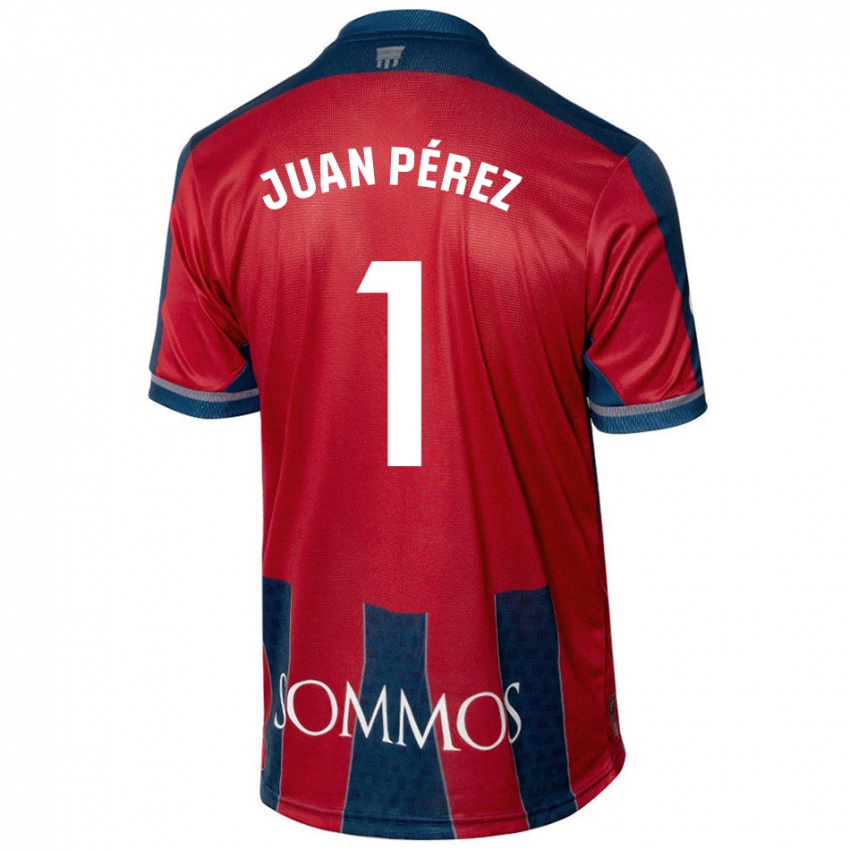 Børn Juan Pérez #1 Rød Blå Hjemmebane Spillertrøjer 2024/25 Trøje T-Shirt