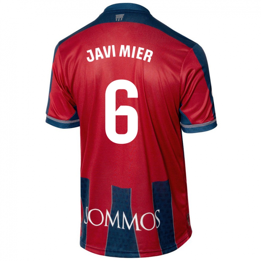 Børn Javi Mier #6 Rød Blå Hjemmebane Spillertrøjer 2024/25 Trøje T-Shirt