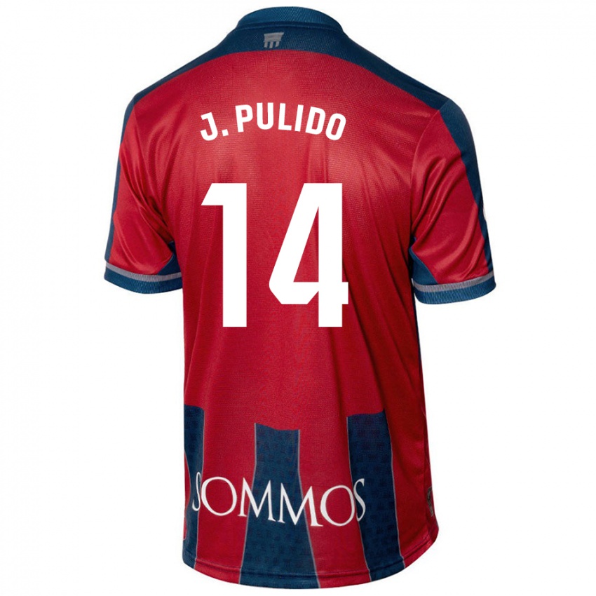 Børn Jorge Pulido #14 Rød Blå Hjemmebane Spillertrøjer 2024/25 Trøje T-Shirt