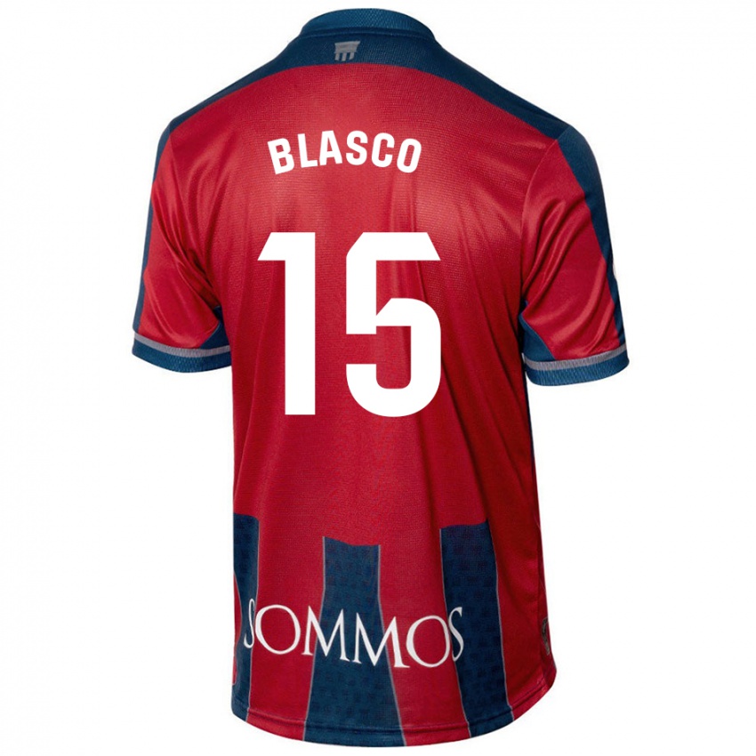 Børn Jérémy Blasco #15 Rød Blå Hjemmebane Spillertrøjer 2024/25 Trøje T-Shirt