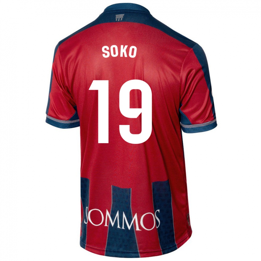 Børn Patrick Soko #19 Rød Blå Hjemmebane Spillertrøjer 2024/25 Trøje T-Shirt