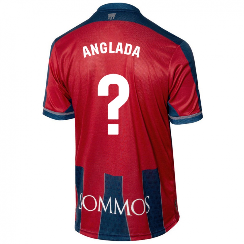 Børn Hugo Anglada #0 Rød Blå Hjemmebane Spillertrøjer 2024/25 Trøje T-Shirt