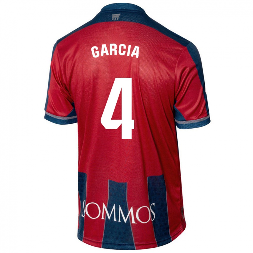 Børn Nacho García #4 Rød Blå Hjemmebane Spillertrøjer 2024/25 Trøje T-Shirt