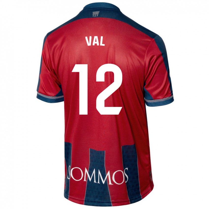 Børn Ángel Val #12 Rød Blå Hjemmebane Spillertrøjer 2024/25 Trøje T-Shirt