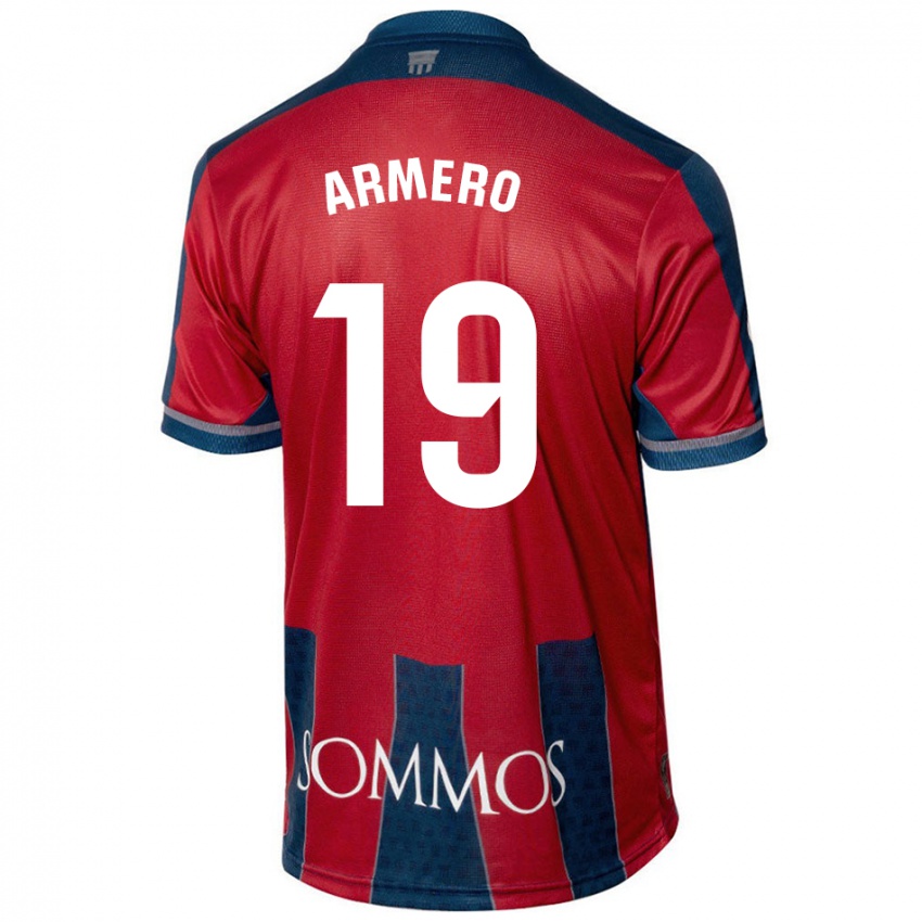 Børn Sergi Armero #19 Rød Blå Hjemmebane Spillertrøjer 2024/25 Trøje T-Shirt