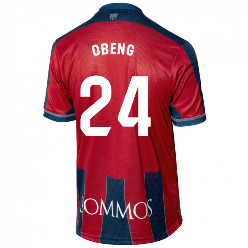 Børn Samuel Obeng #24 Rød Blå Hjemmebane Spillertrøjer 2024/25 Trøje T-Shirt