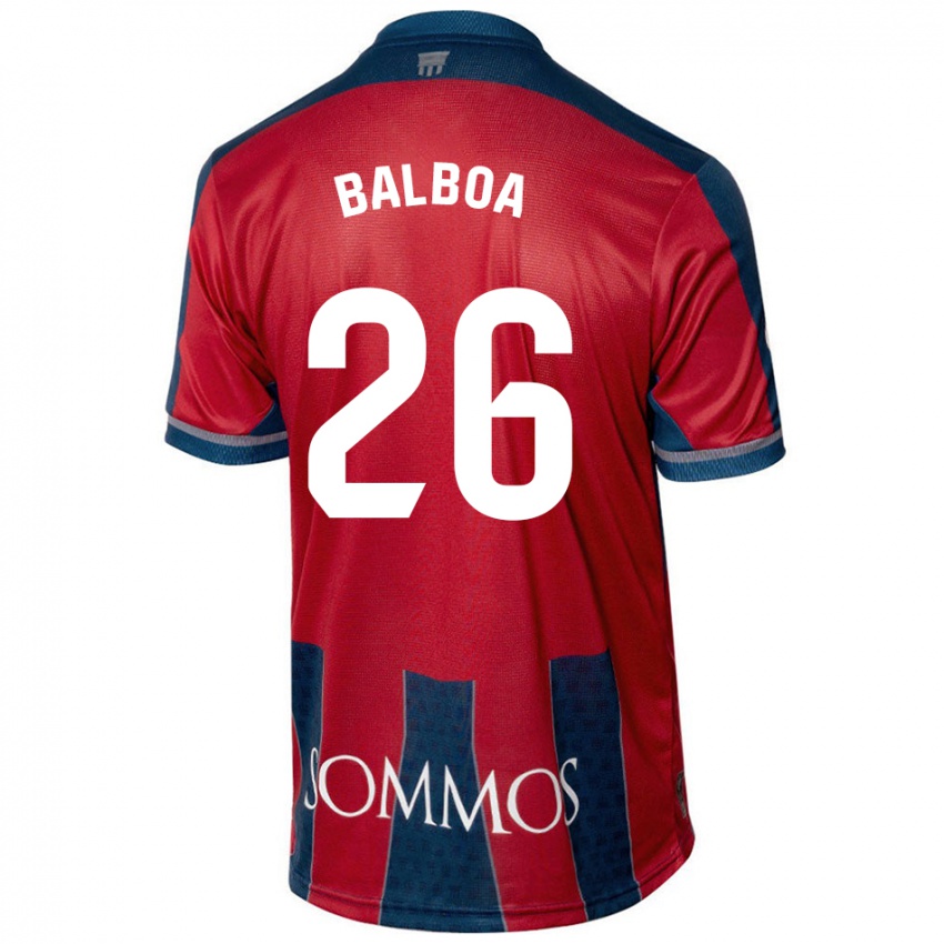 Børn Álex Balboa #26 Rød Blå Hjemmebane Spillertrøjer 2024/25 Trøje T-Shirt