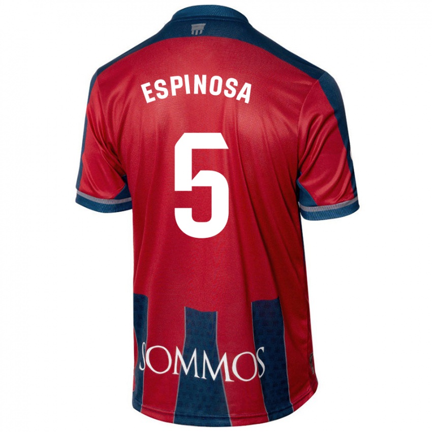 Børn Diego Espinosa #5 Rød Blå Hjemmebane Spillertrøjer 2024/25 Trøje T-Shirt