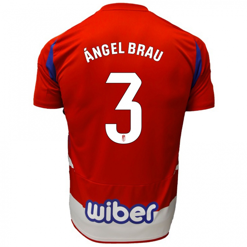 Børn Miguel Ángel Brau #3 Rød Hvid Blå Hjemmebane Spillertrøjer 2024/25 Trøje T-Shirt