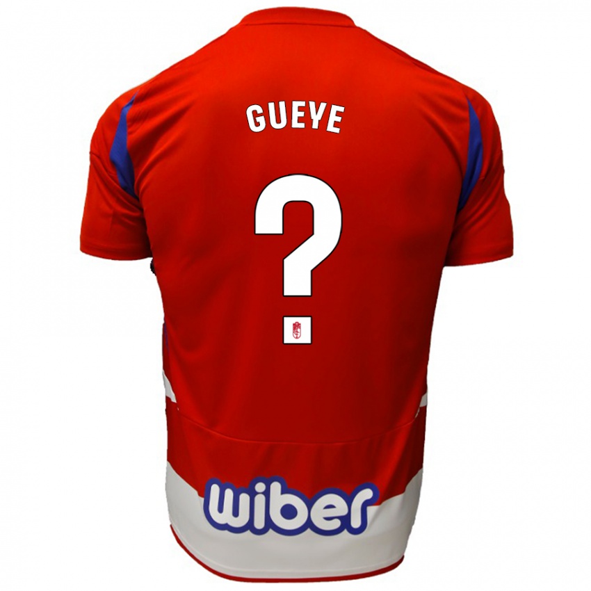 Børn David Gueye #0 Rød Hvid Blå Hjemmebane Spillertrøjer 2024/25 Trøje T-Shirt