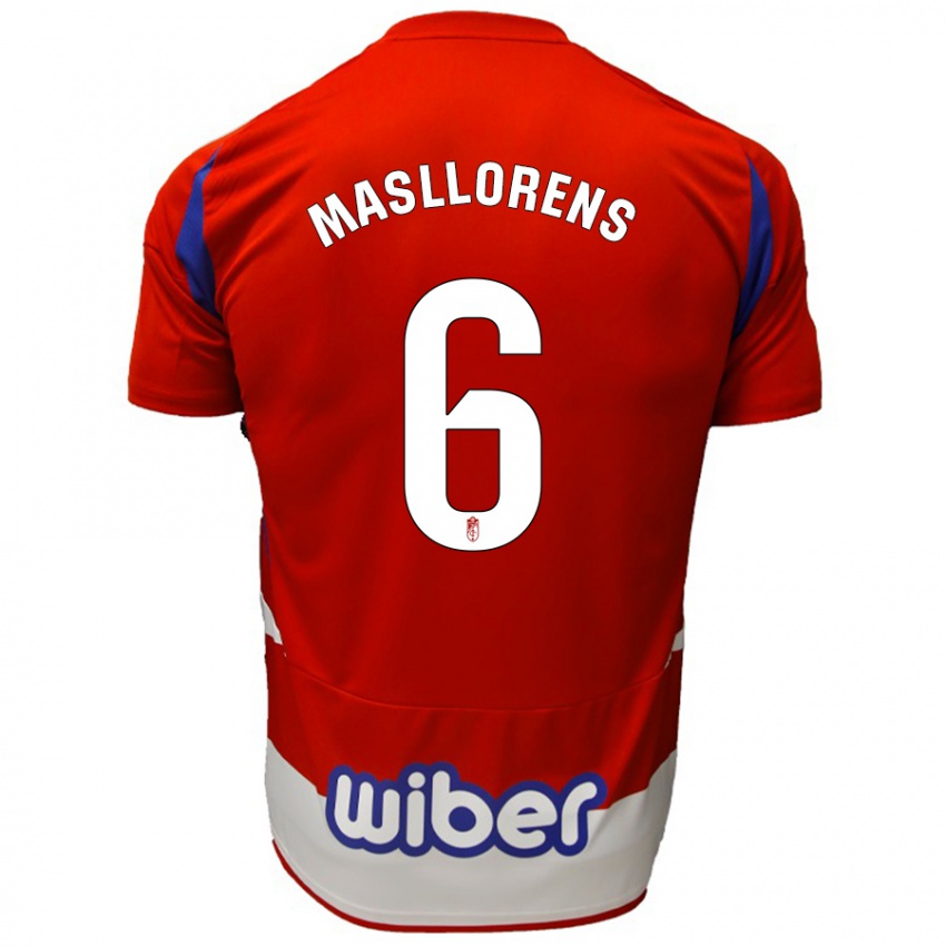 Børn José Masllorens #6 Rød Hvid Blå Hjemmebane Spillertrøjer 2024/25 Trøje T-Shirt