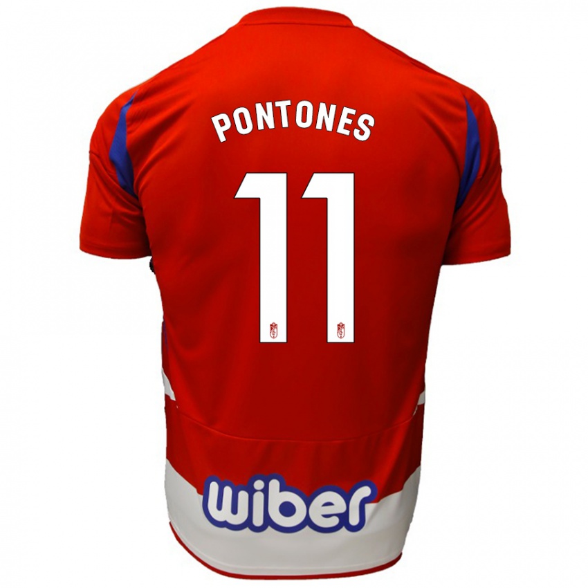 Børn Juan Carlos Pontones #11 Rød Hvid Blå Hjemmebane Spillertrøjer 2024/25 Trøje T-Shirt