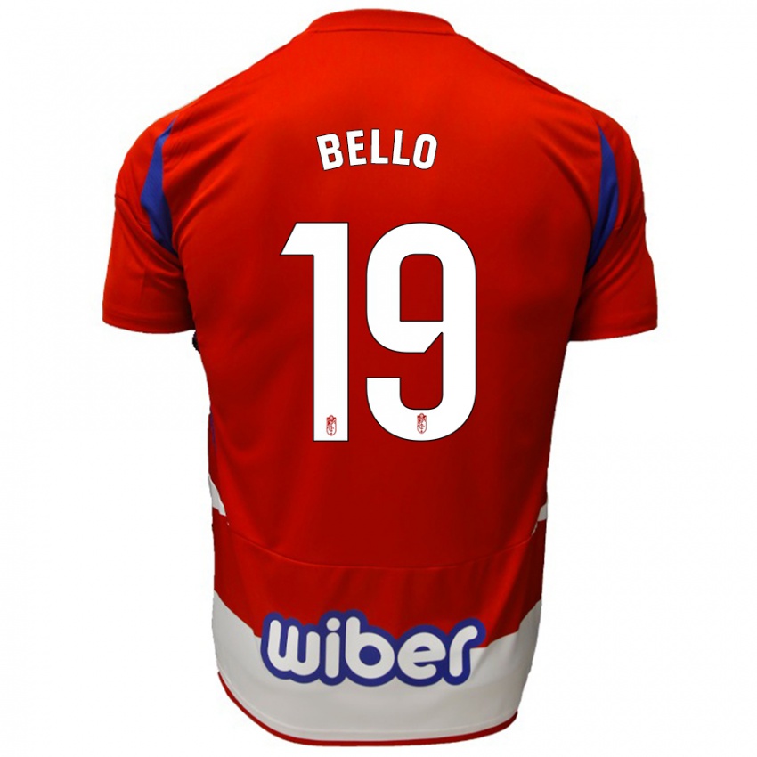 Børn Eghosa Augustine Bello #19 Rød Hvid Blå Hjemmebane Spillertrøjer 2024/25 Trøje T-Shirt