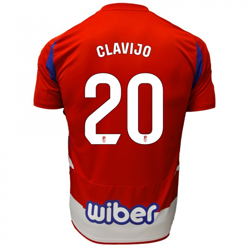 Børn Dani Clavijo #20 Rød Hvid Blå Hjemmebane Spillertrøjer 2024/25 Trøje T-Shirt