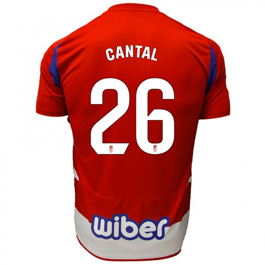 Børn Paco Cantal #26 Rød Hvid Blå Hjemmebane Spillertrøjer 2024/25 Trøje T-Shirt