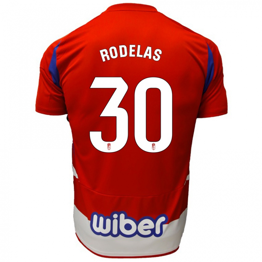 Børn Sergio Rodelas #30 Rød Hvid Blå Hjemmebane Spillertrøjer 2024/25 Trøje T-Shirt