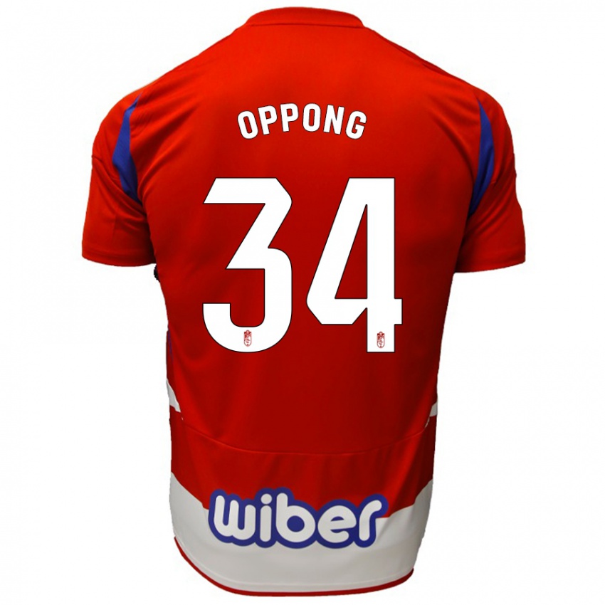 Børn Oscar Naasei Oppong #34 Rød Hvid Blå Hjemmebane Spillertrøjer 2024/25 Trøje T-Shirt