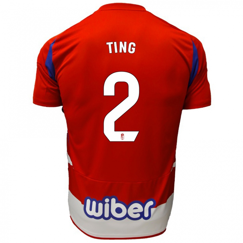 Børn Xie Ting #2 Rød Hvid Blå Hjemmebane Spillertrøjer 2024/25 Trøje T-Shirt