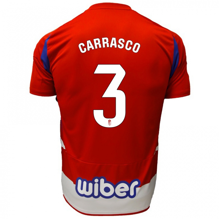 Børn Marta Carrasco #3 Rød Hvid Blå Hjemmebane Spillertrøjer 2024/25 Trøje T-Shirt