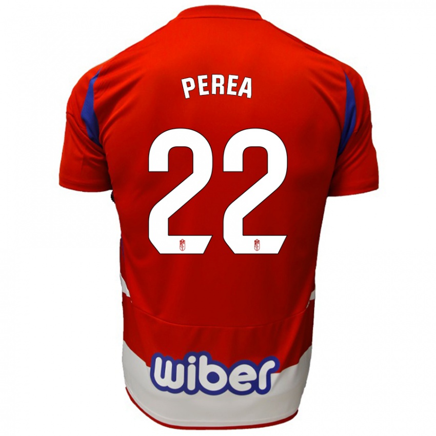 Børn Alberto Perea #22 Rød Hvid Blå Hjemmebane Spillertrøjer 2024/25 Trøje T-Shirt